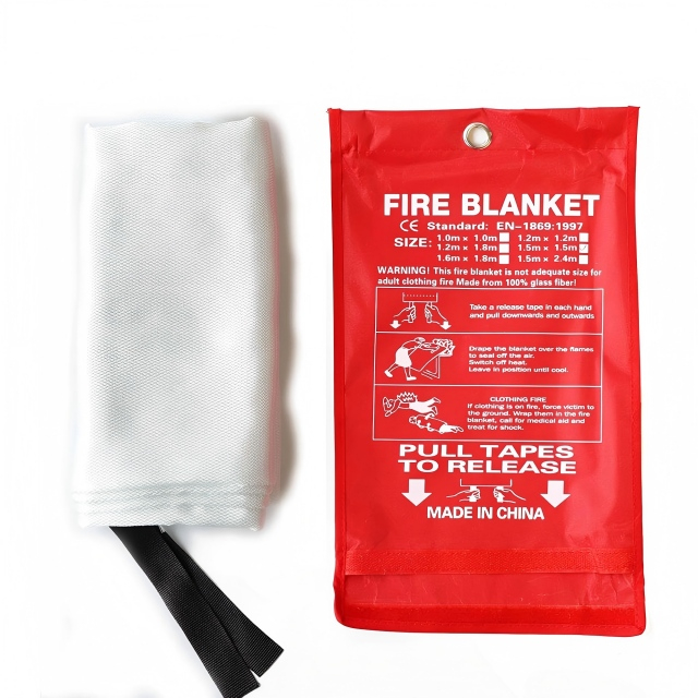 40 'x 40 ' EN1896 Flame Retardant Fiberglass Kecemasan Selimut Penindasan Kebakaran untuk Dapur dan Rumah
